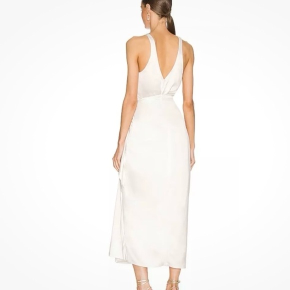 Show Me Your MuMu Hampton Wrap Slip Dress Ivory Luxe Satin Wedding XS​​​ - Picture 3 of 3